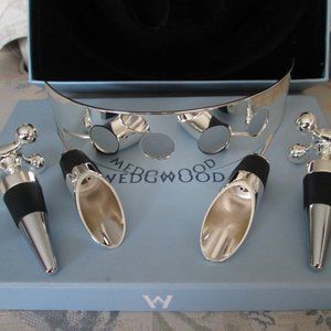 WEDGWOOD Silver Metal 5-Piece Tap Large Bar Set BRAND NEW in Box